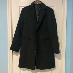 Aptro Classic Black Wool Trench Coat
